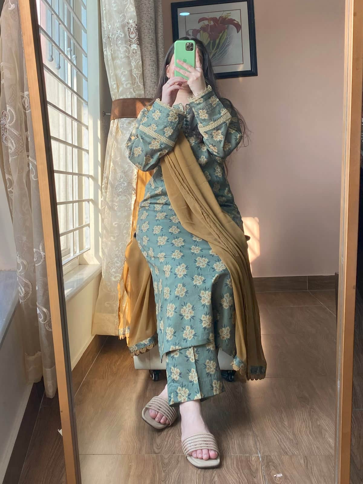 3 Piece - Cambric Printed Dress