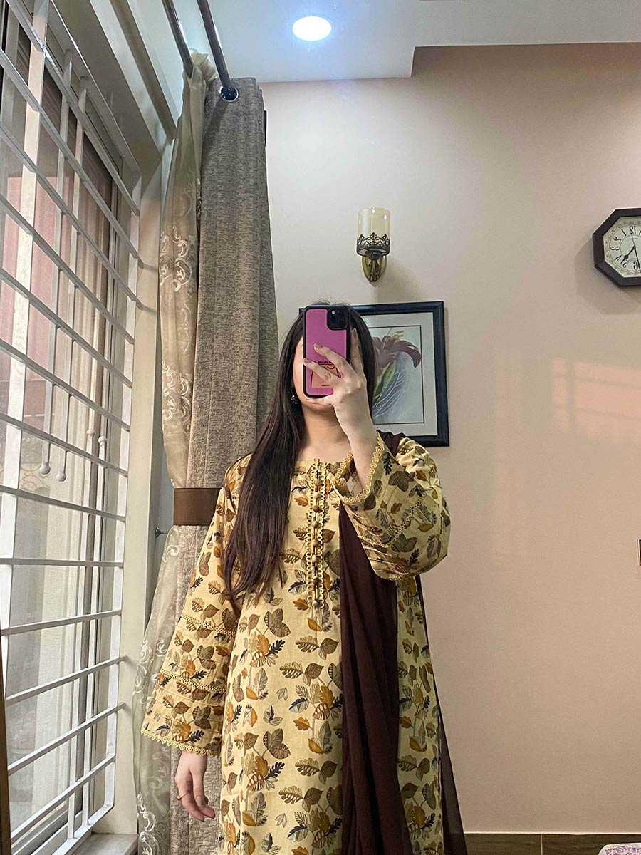 3 Piece - Cambric Printed Dress