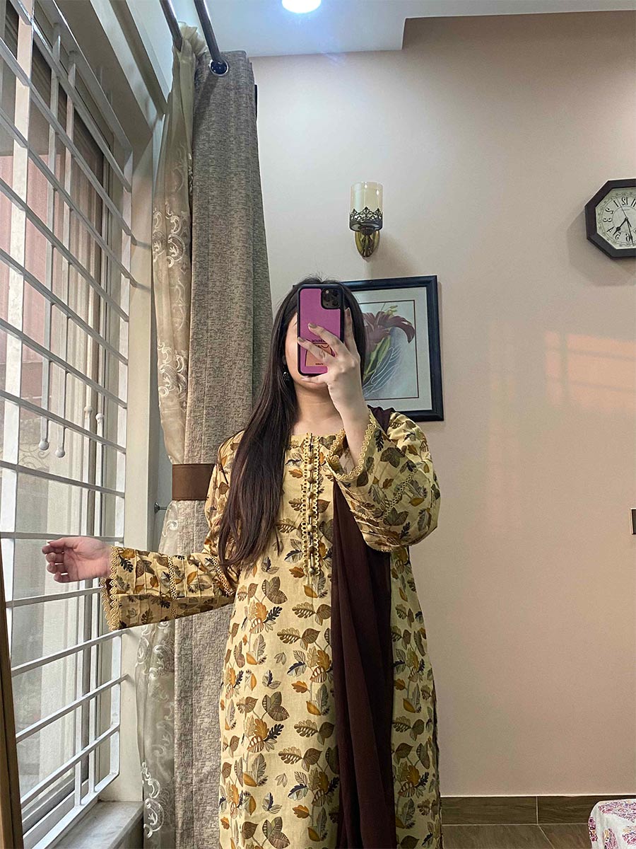 3 Piece - Cambric Printed Dress