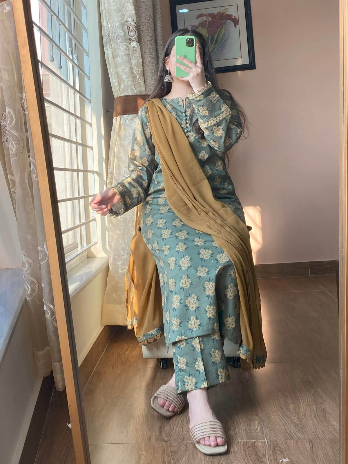 3 Piece - Cambric Printed Dress