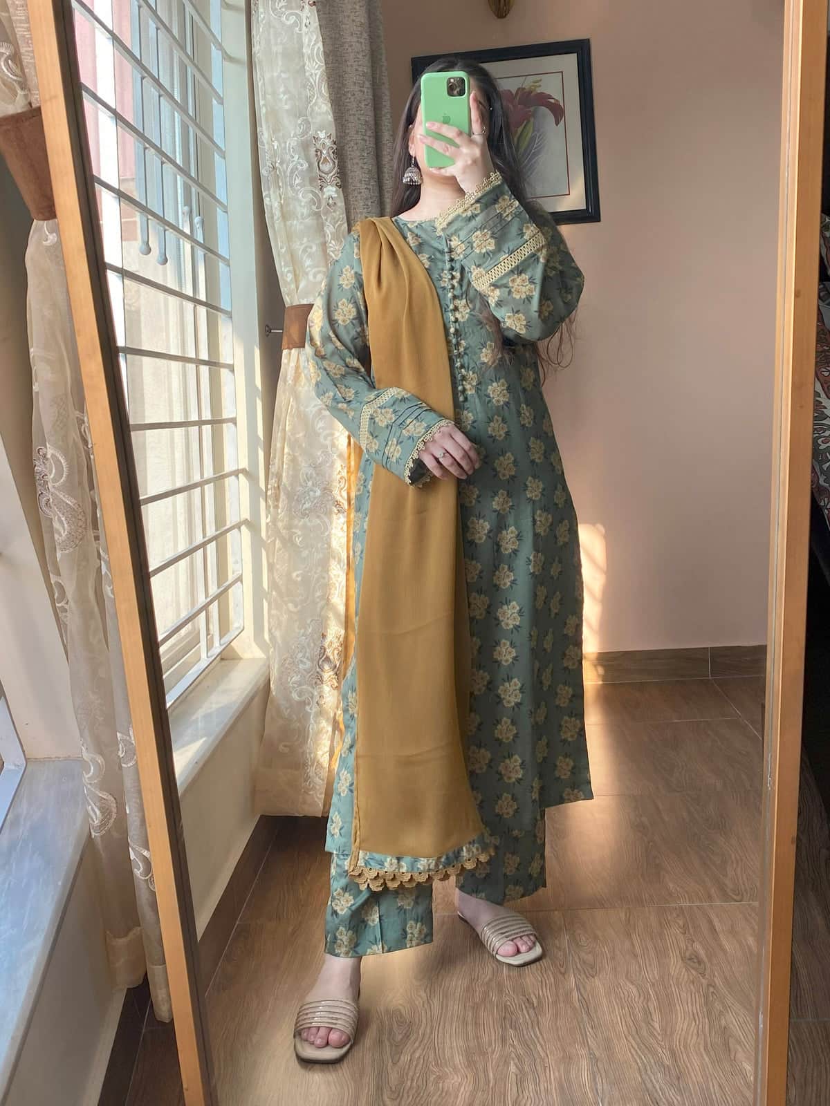 3 Piece - Cambric Printed Dress