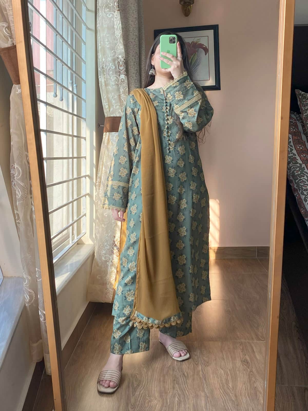 3 Piece - Cambric Printed Dress