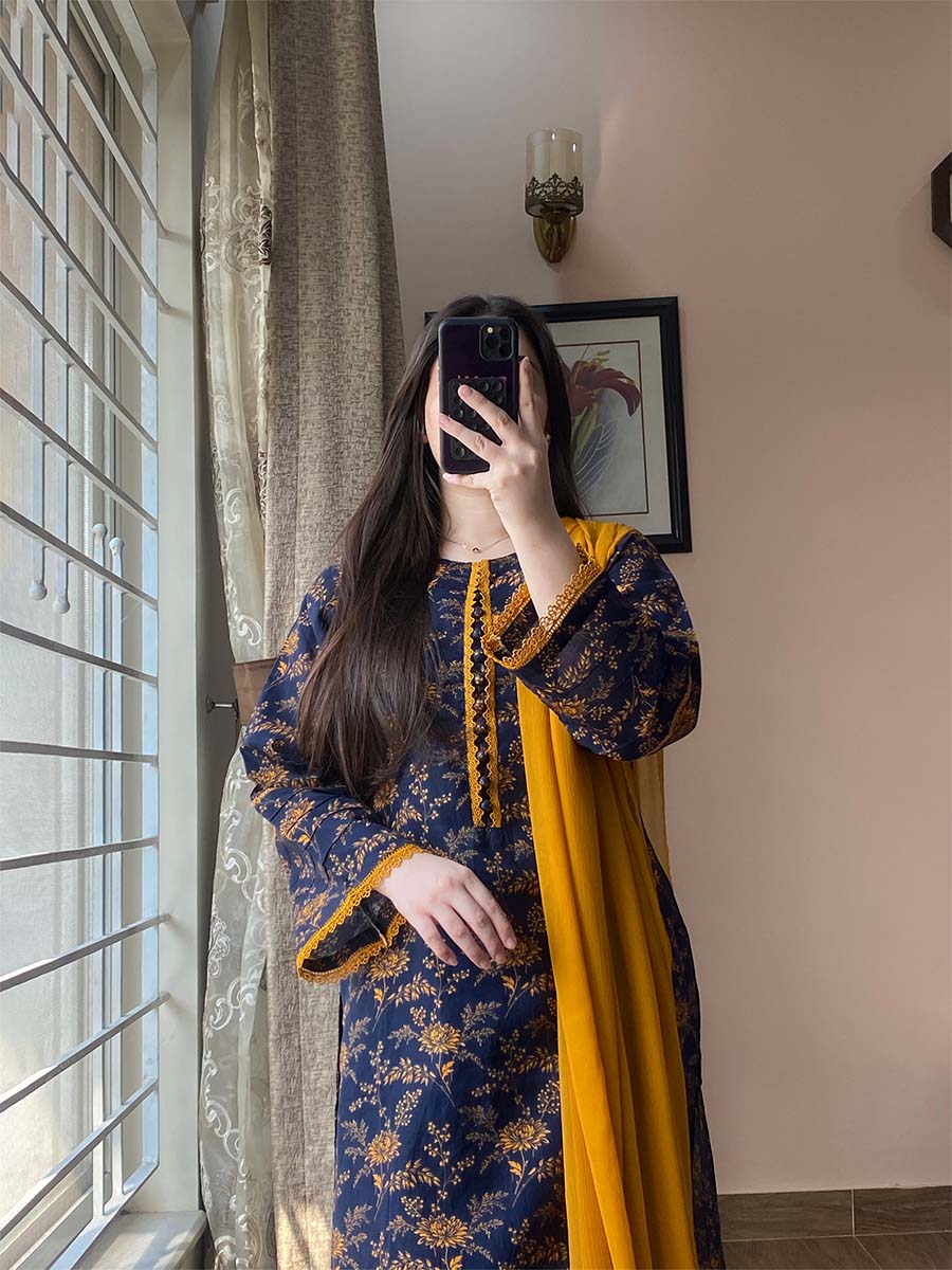 3 Piece - Cambric Printed Dress